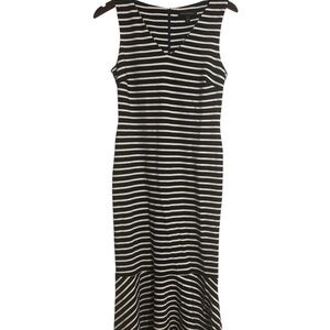 Banana Republic Navy Ponte Flounce Midi Dress Size 6, NWOT